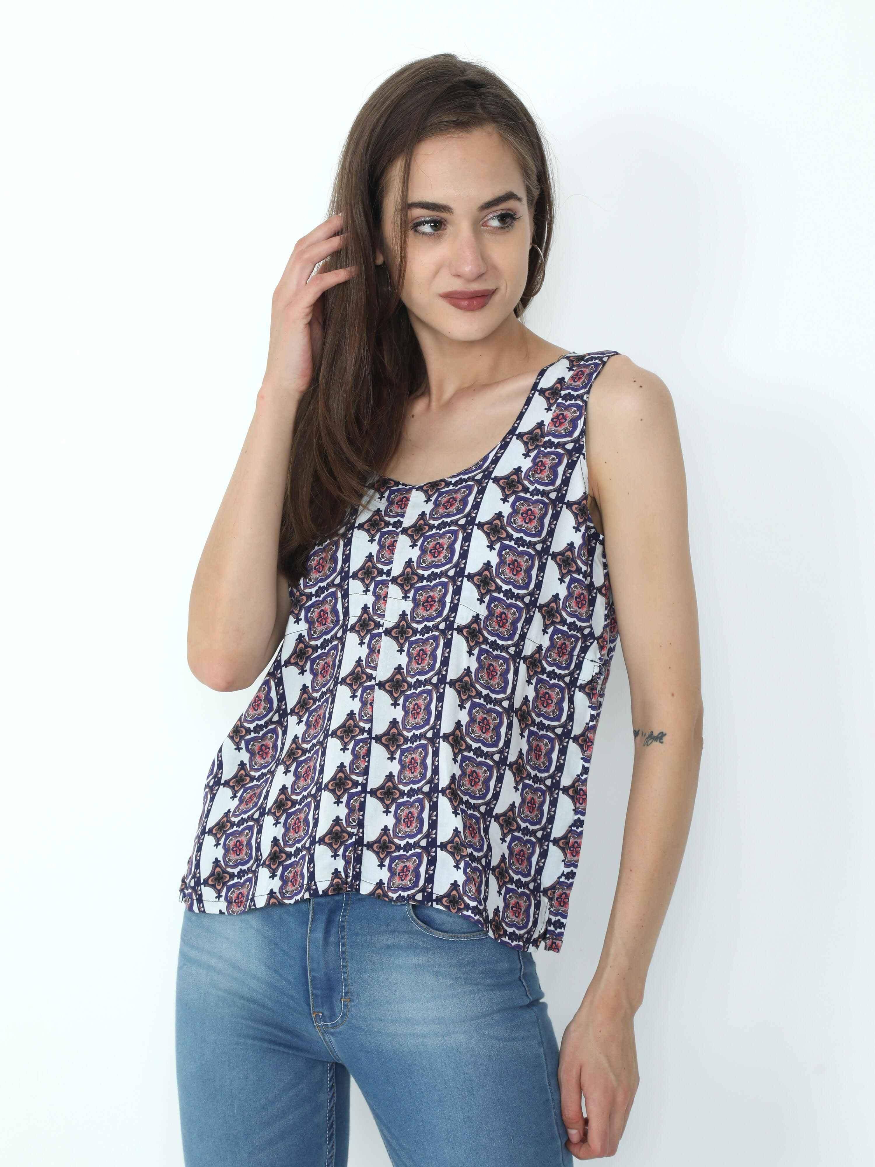 Multi Colour Printed Top - Guniaa Fashions