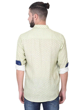 Mustured Color Digital Printed Full Sleeve Shirt Men's Plus Size - Guniaa Fashions