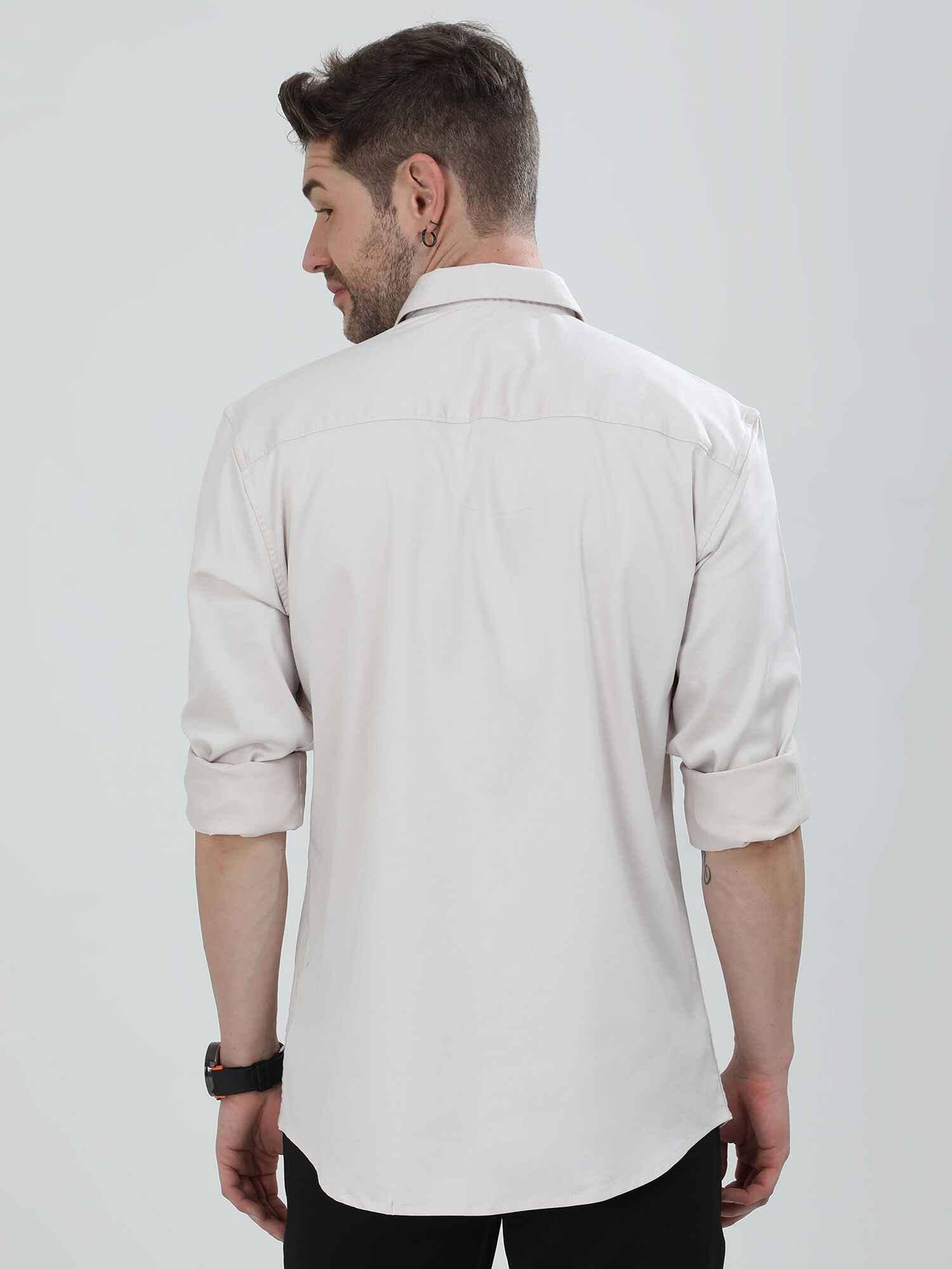 Off White Solid Full Sleeve - Guniaa Fashions
