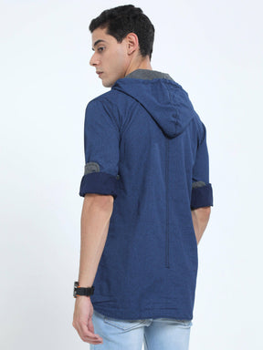 Oxford Blue Solid Hoodies - Guniaa Fashions