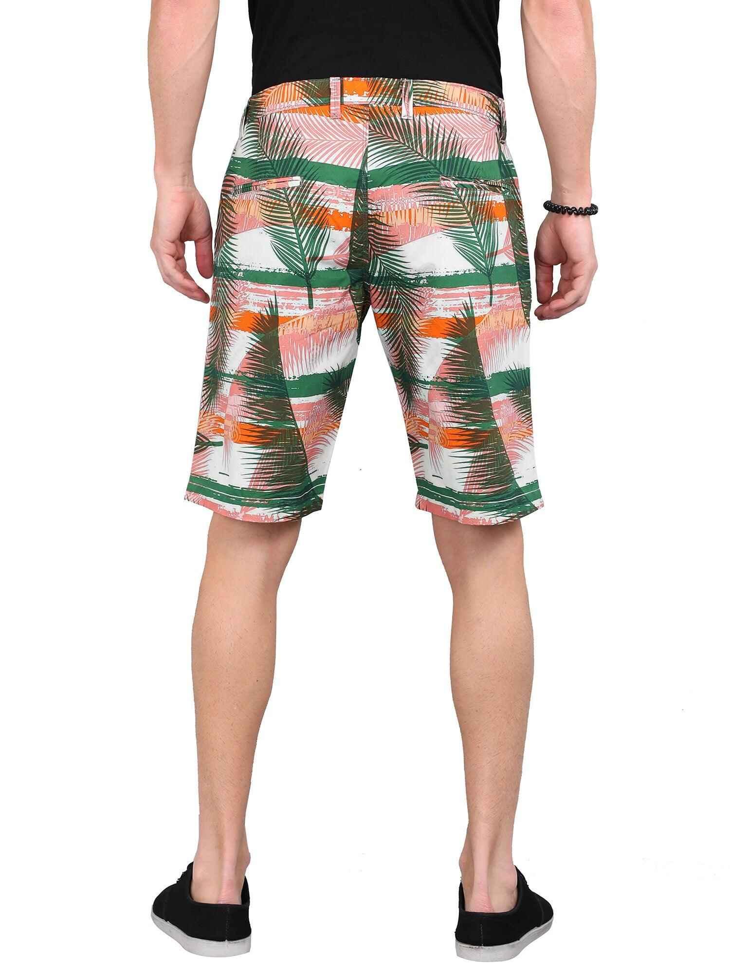 Palm Leafe Digital Printed Giza Cotton Men's Shorts - Guniaa Fashions