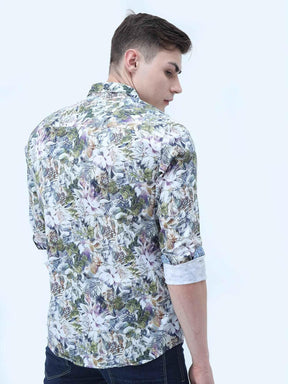 Pastel Floral Digital Printed Full Shirt - Guniaa Fashions