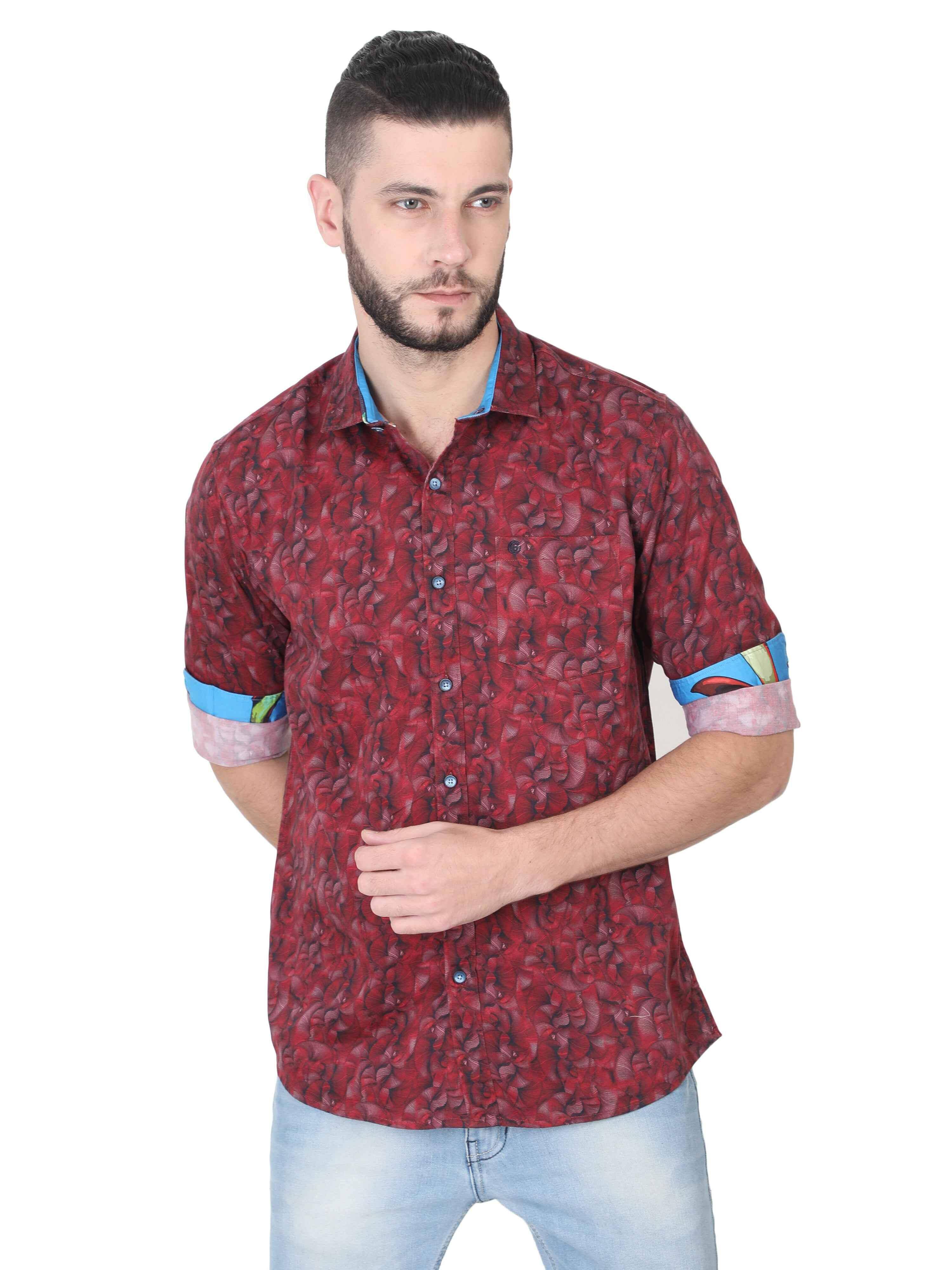 Paul Men's Maroon Casual Shirt - Guniaa Fashions