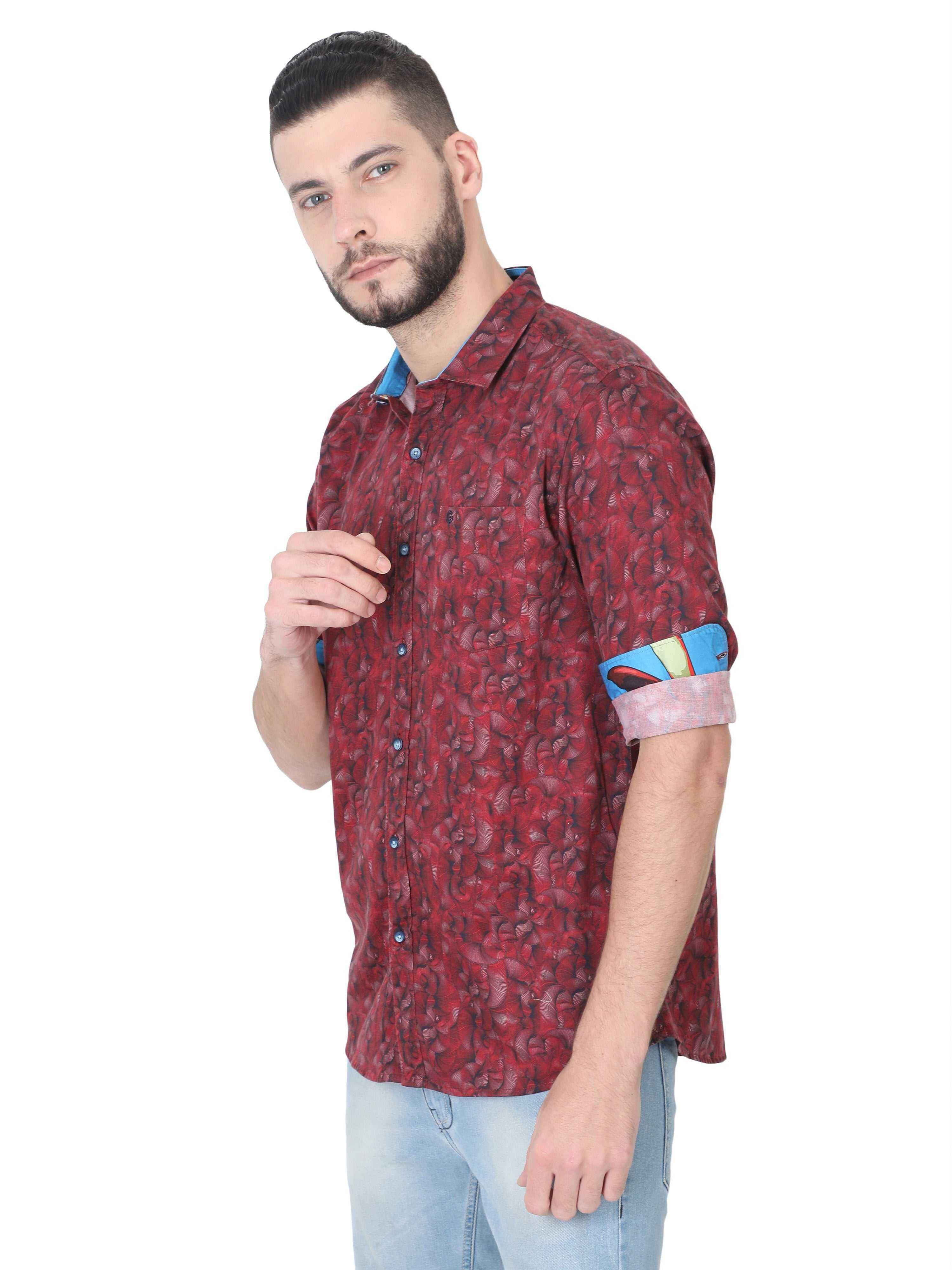 Paul Men's Maroon Casual Shirt - Guniaa Fashions