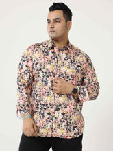 Peachy Floral Digital Printed Shirt Men's Plus Size - Guniaa Fashions