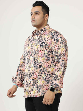 Peachy Floral Digital Printed Shirt Men's Plus Size - Guniaa Fashions