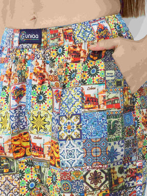 Portugal Theme Printed Shorts - Guniaa Fashions