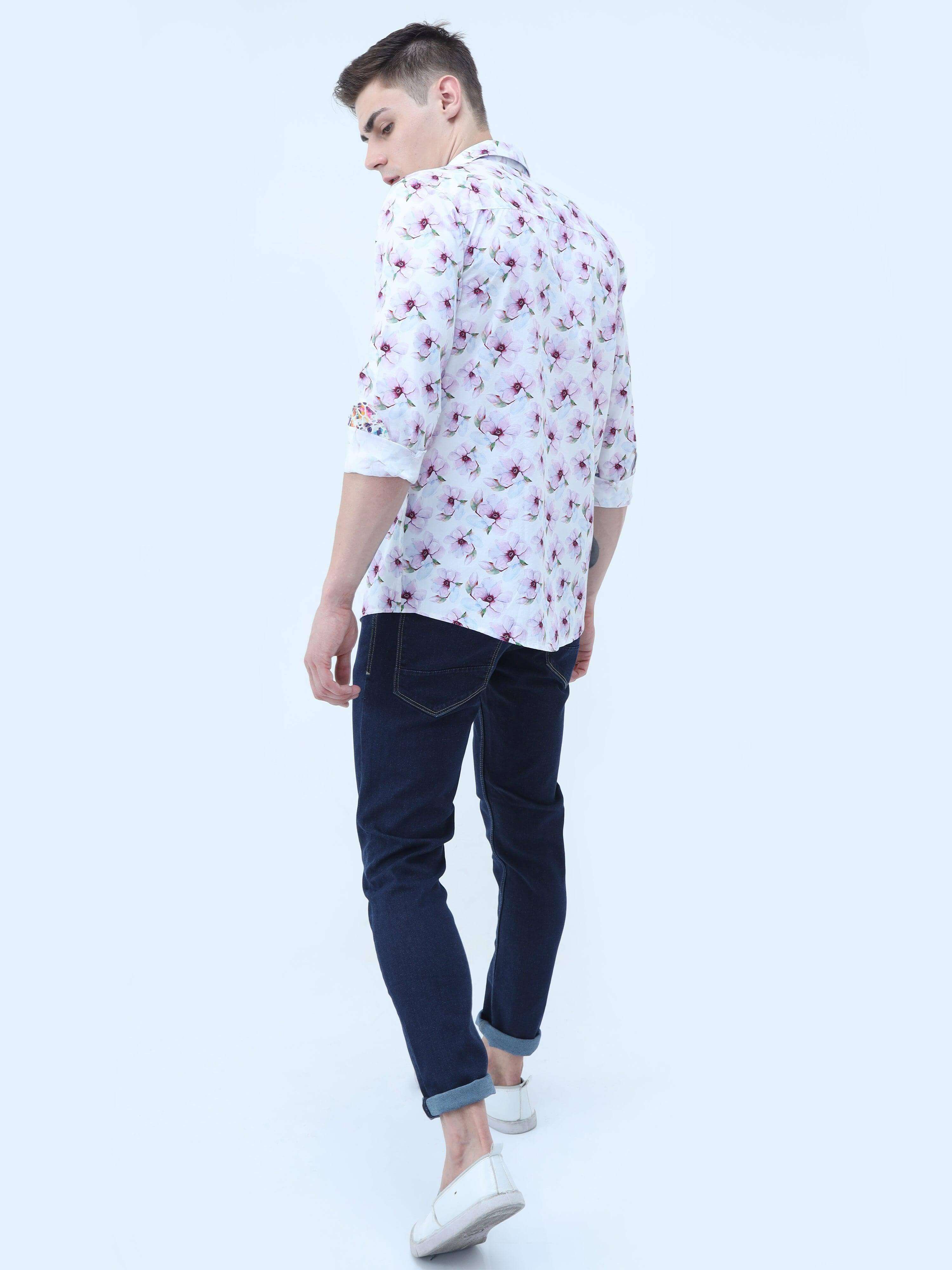 Premium - Floral Summer Light Cotton Full Shirt - Guniaa Fashions