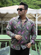 Rich Paisley Printed Silk Full Shirt Men's Plus Size - Guniaa Fashions