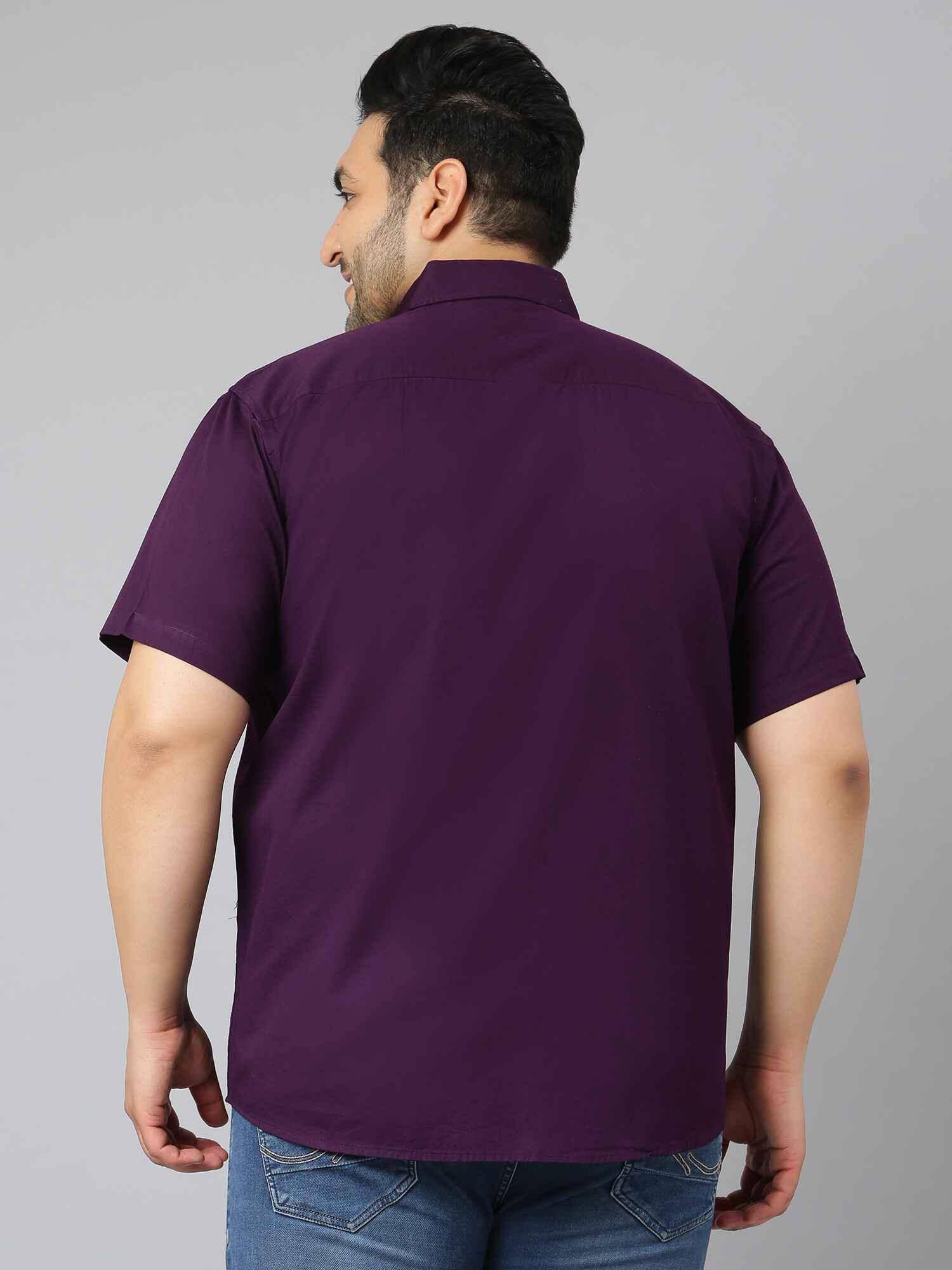 Russian Violet Half Sleeve Men's Plus Size - Guniaa Fashions