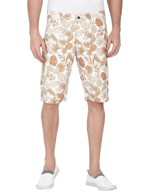 Rusty Men Tropical Leaf Printed Cotton Shorts - Guniaa Fashions