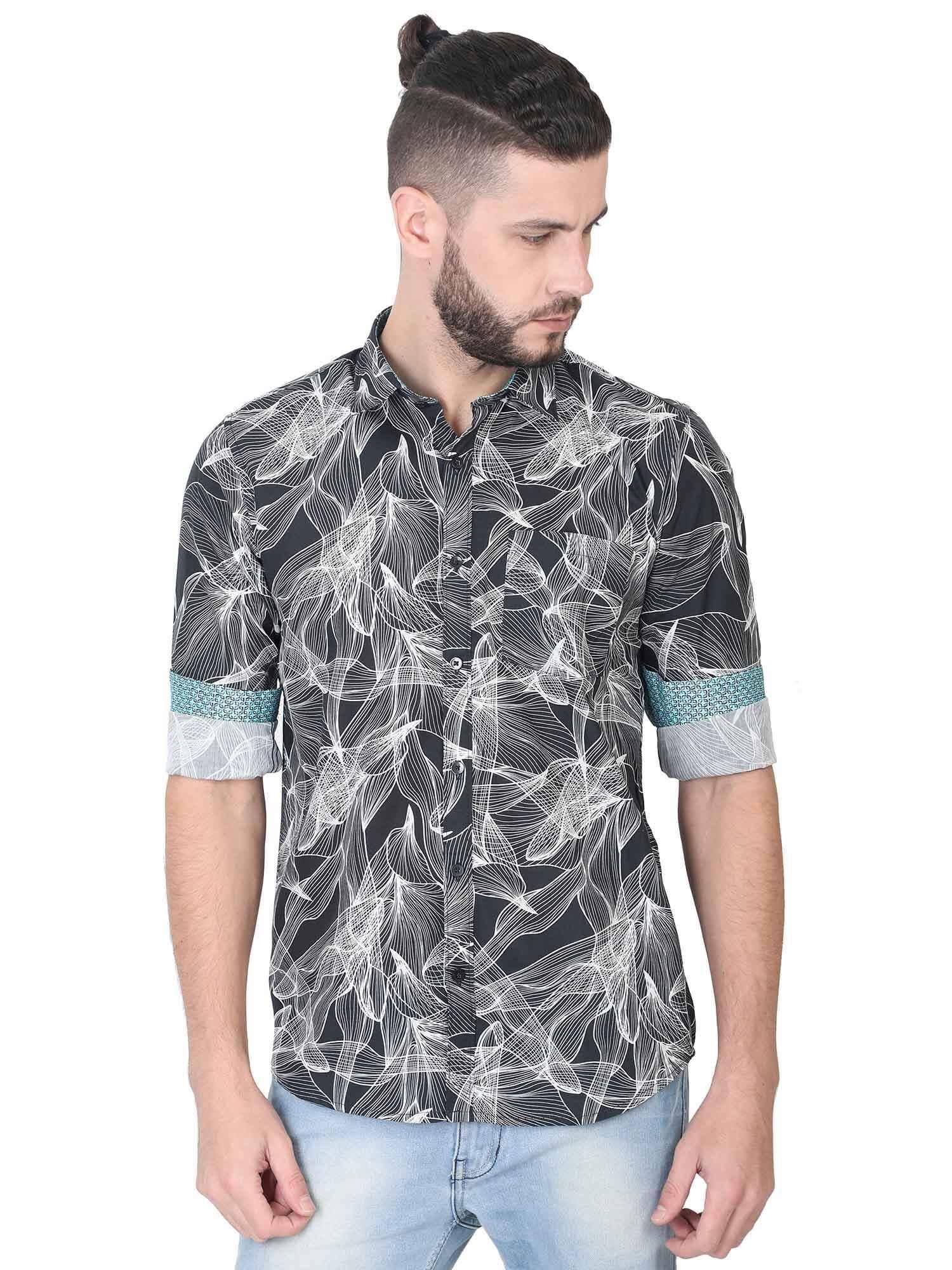 Simon Men's Monochrome Casual Shirt - Guniaa Fashions