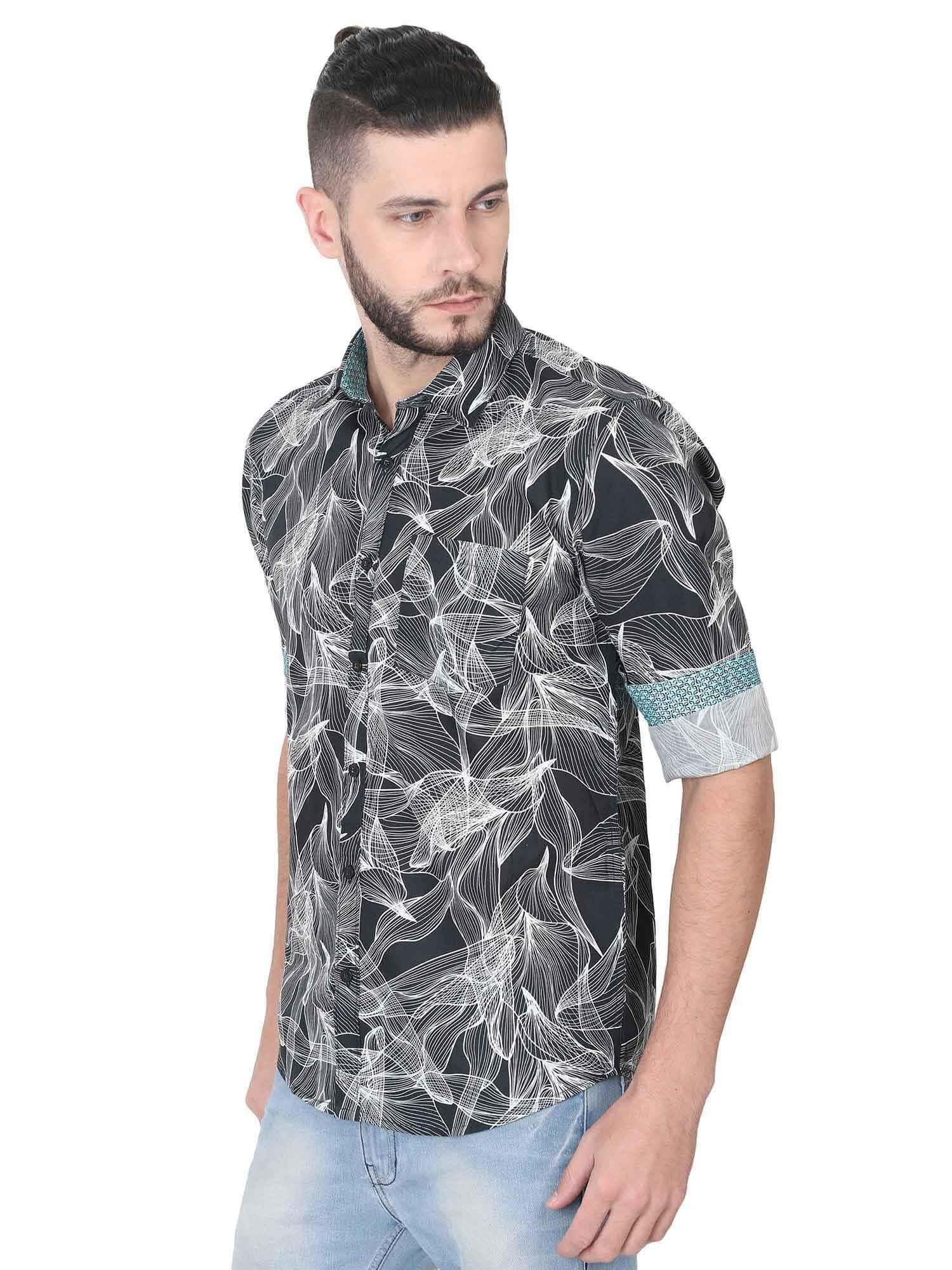 Simon Men's Monochrome Casual Shirt - Guniaa Fashions