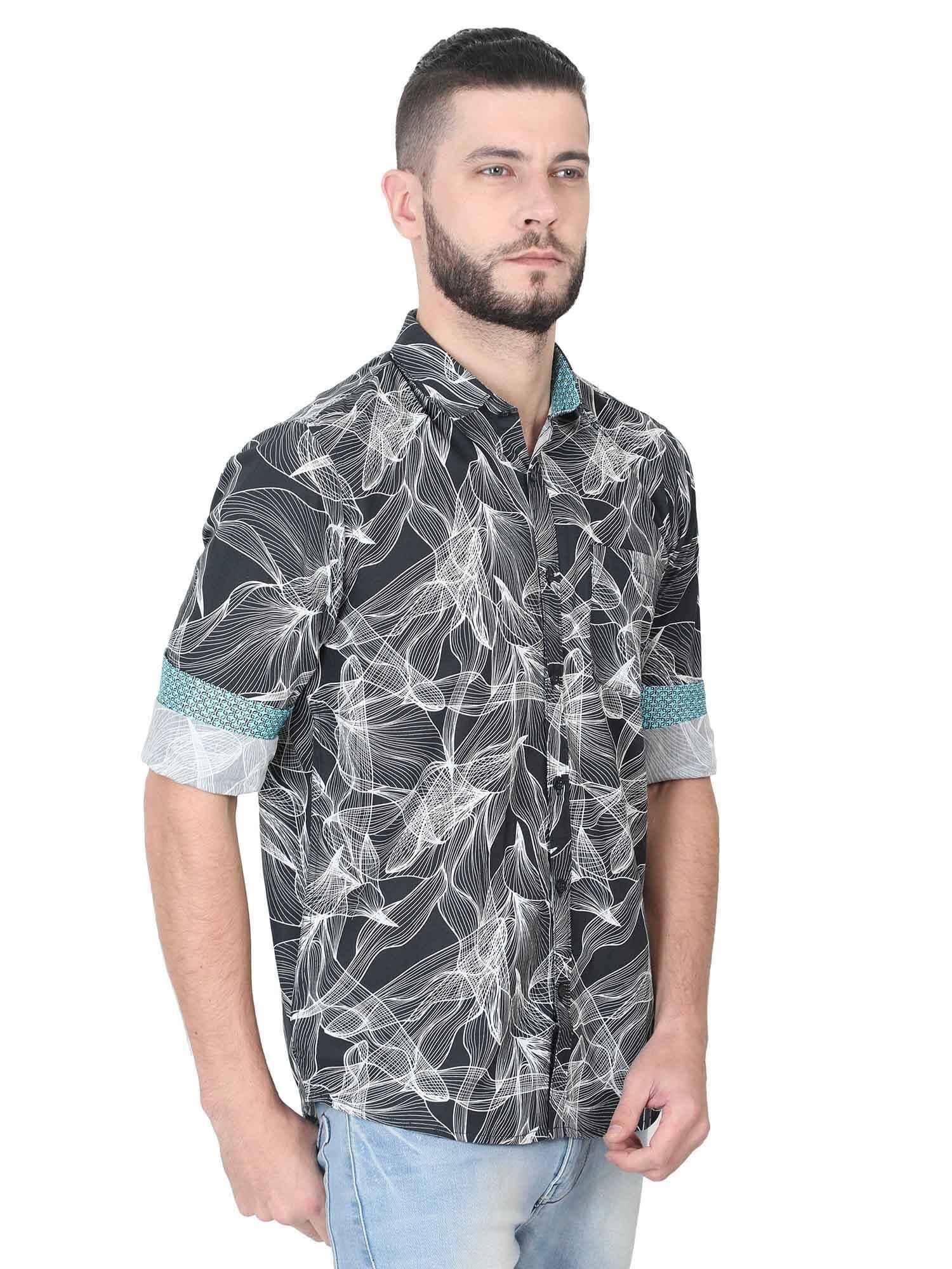 Simon Men's Monochrome Casual Shirt - Guniaa Fashions