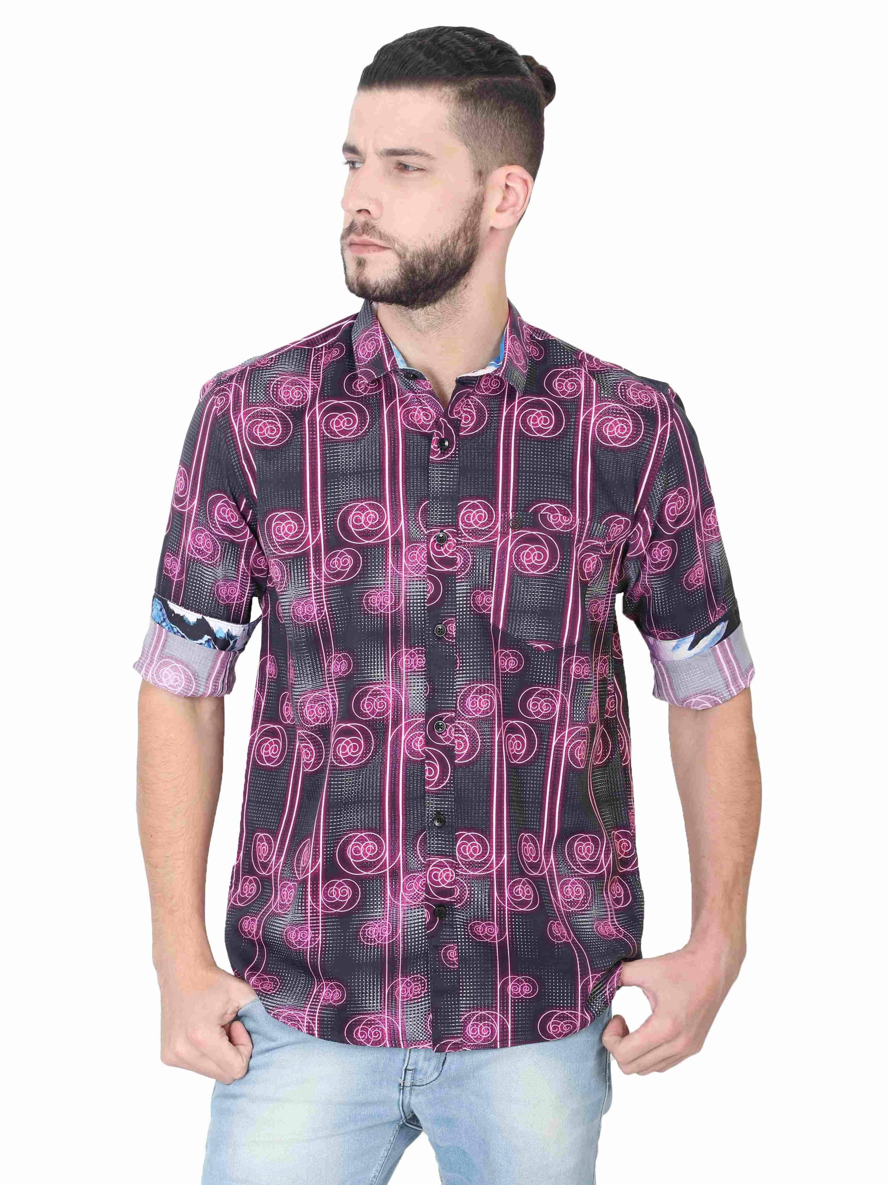 Spiral Men's Printed Casual Shirt - Guniaa Fashions