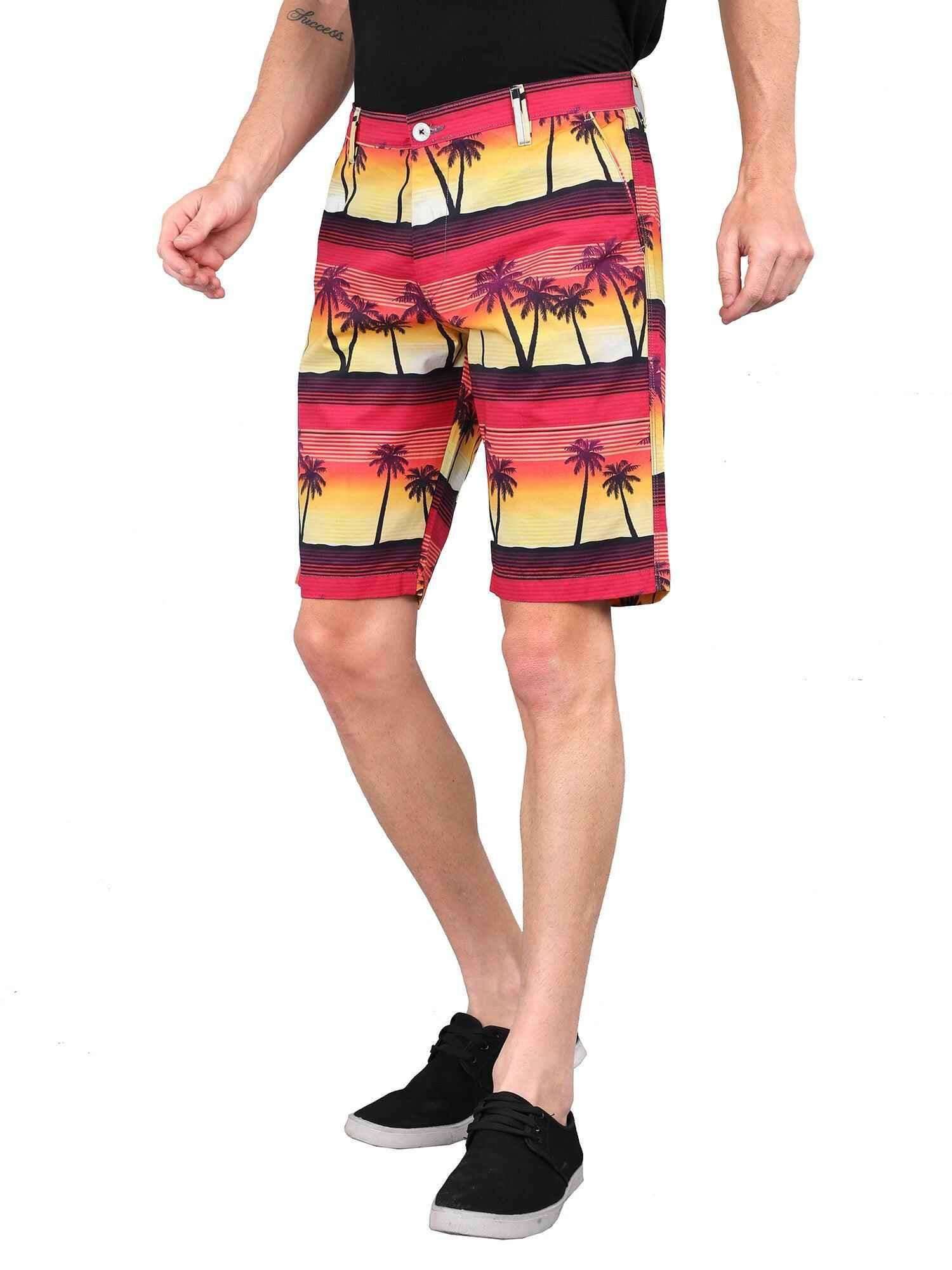 Sun Set Digital Printed Giza Cotton Men's Shorts - Guniaa Fashions