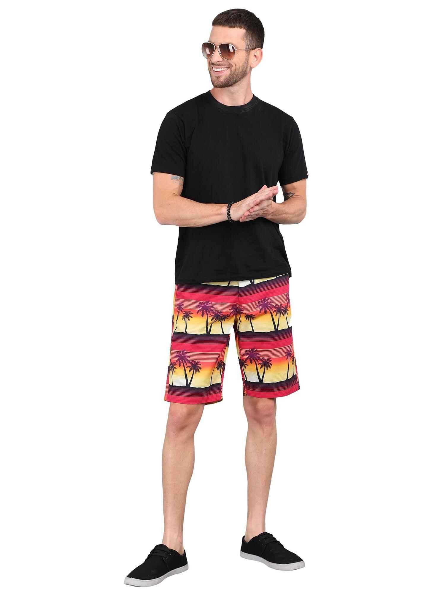Sun Set Digital Printed Giza Cotton Men's Shorts - Guniaa Fashions