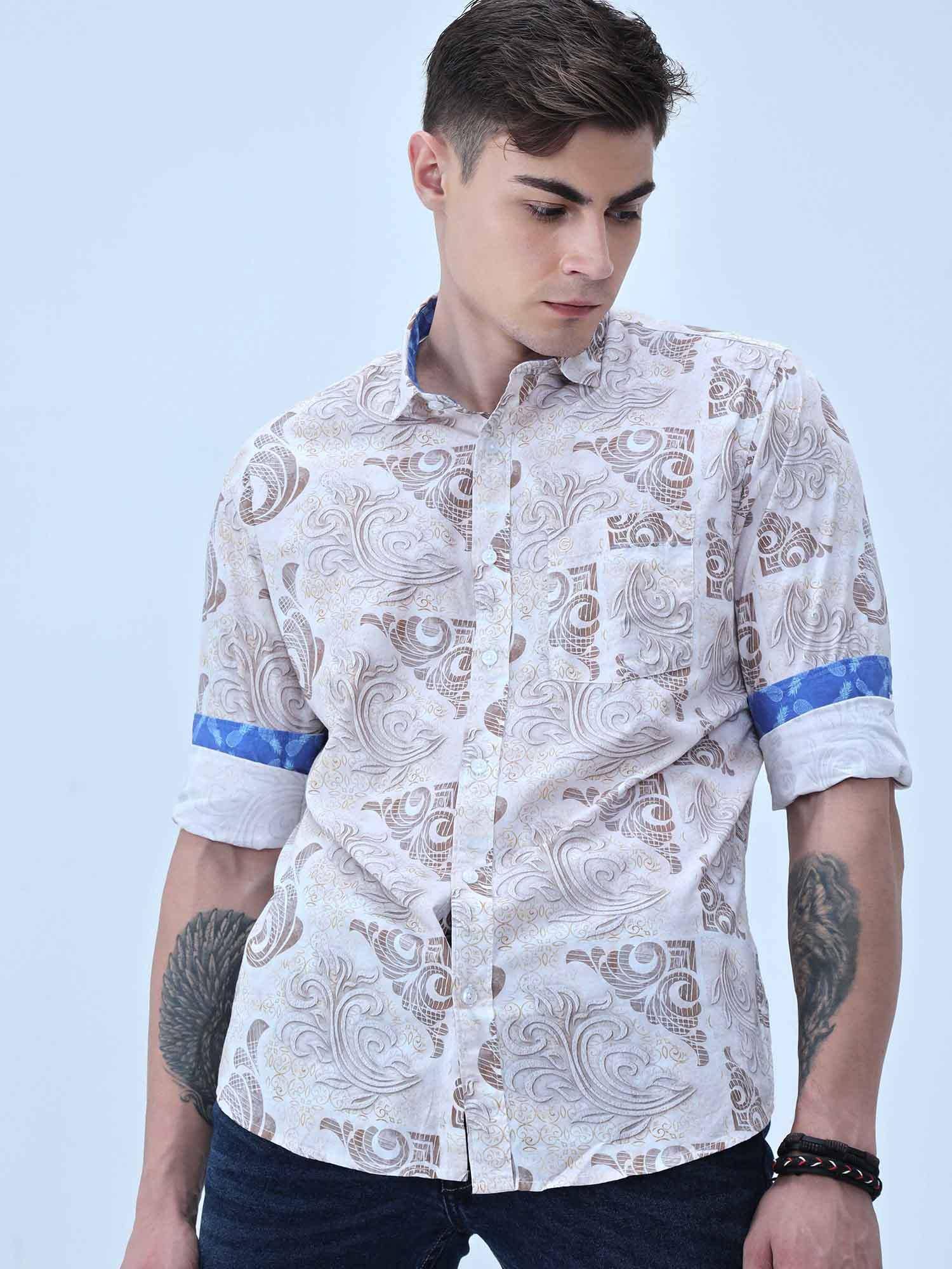 Tobias Mens Printed Casual Shirt - Guniaa Fashions