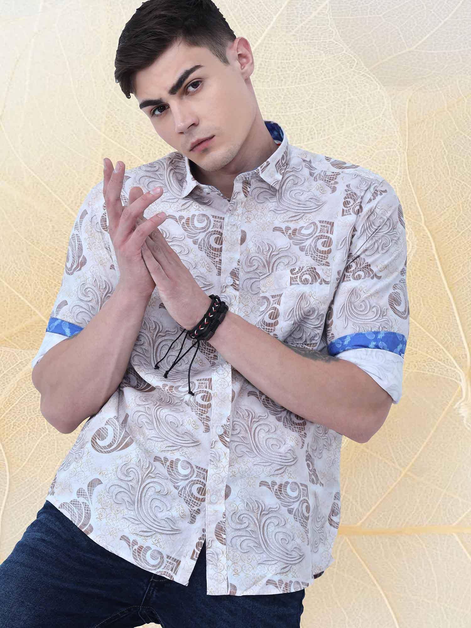 Tobias Mens Printed Casual Shirt - Guniaa Fashions