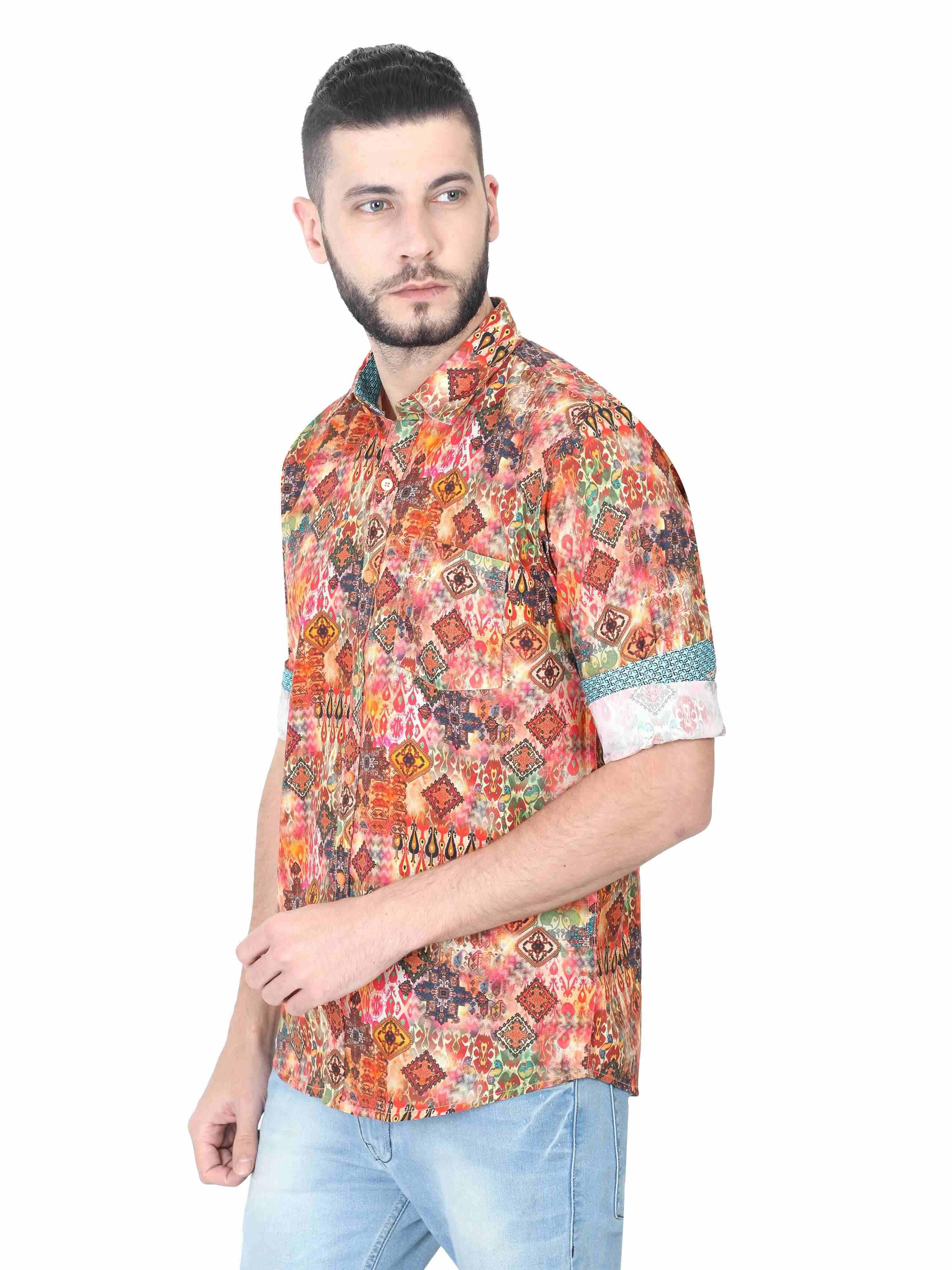 Trendy Ikat Digital Printed Full Shirt - Guniaa Fashions