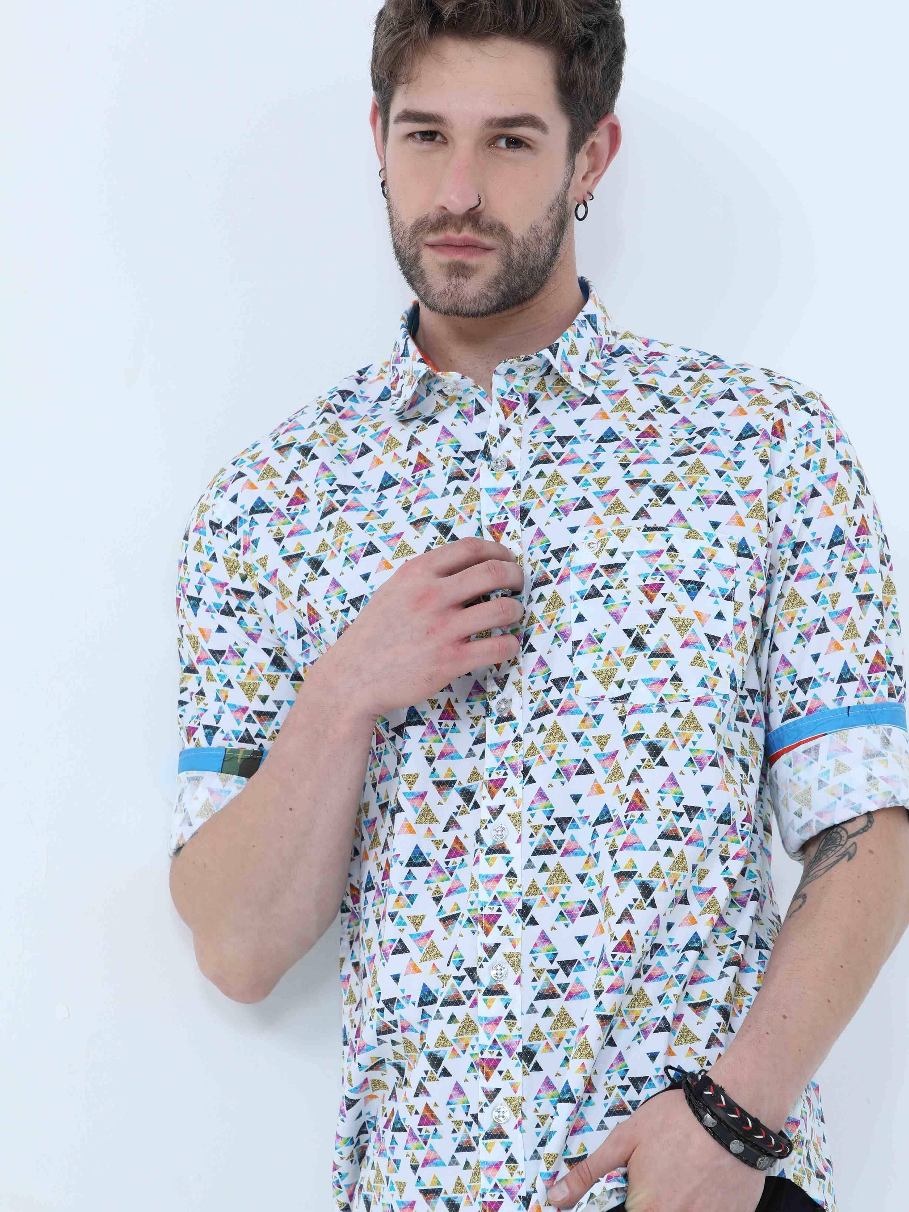 Triangle Game Digital Printed Shirt - Guniaa Fashions