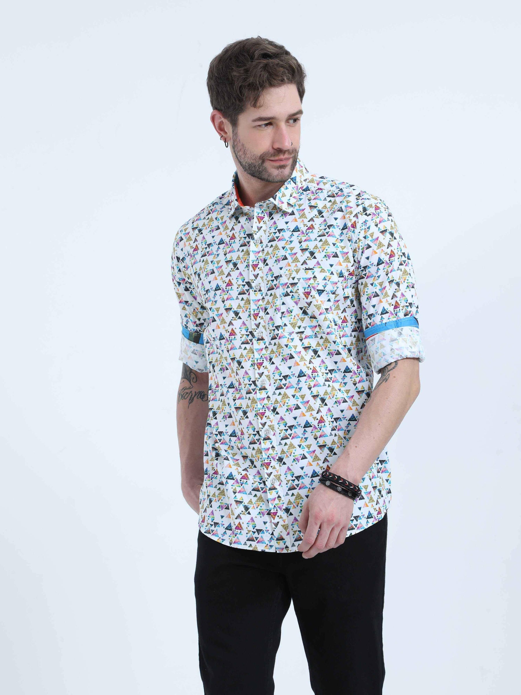 Triangle Game Digital Printed Shirt - Guniaa Fashions