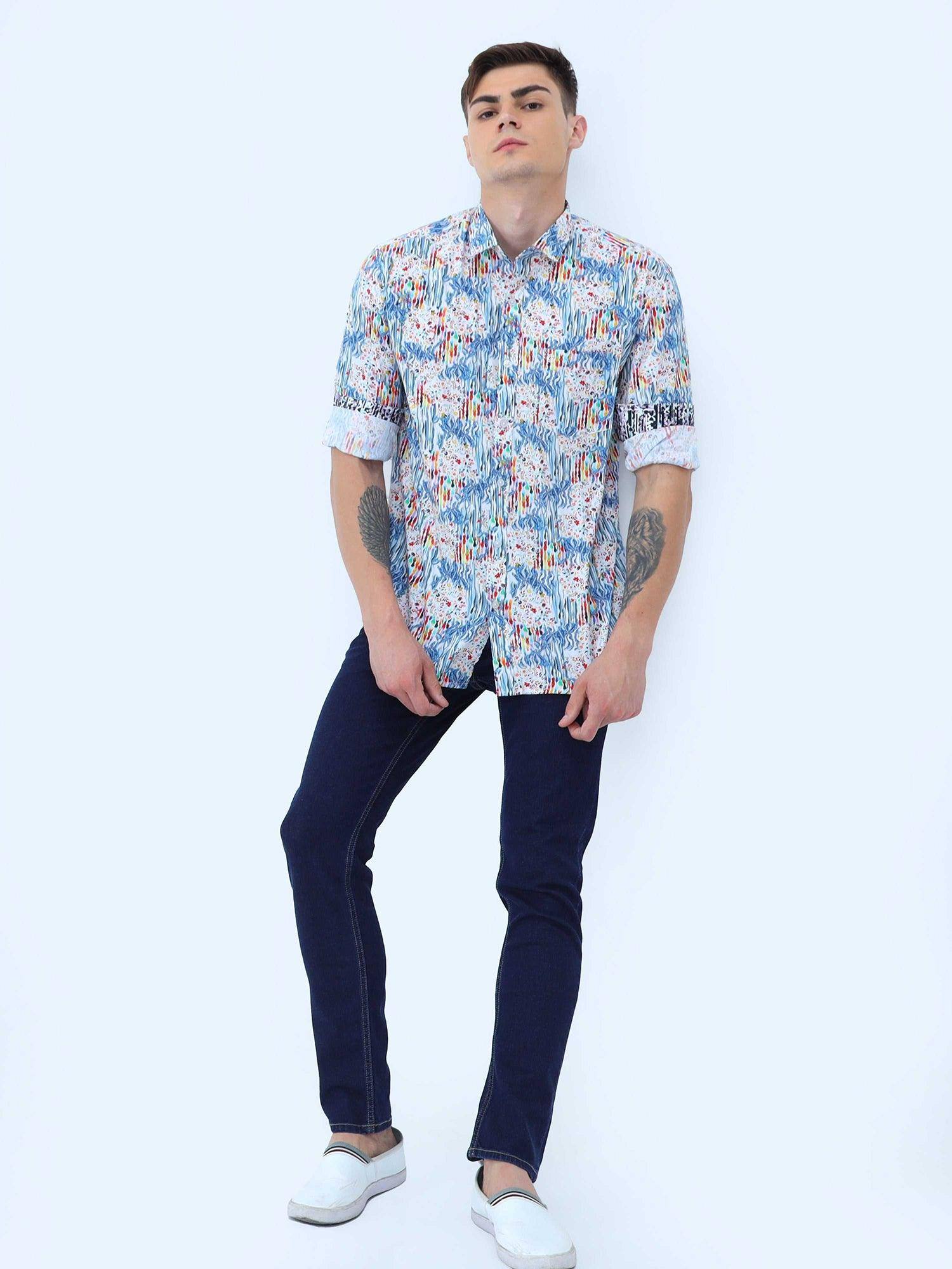 Vangogh Men's Printed Casual Shirt - Guniaa Fashions