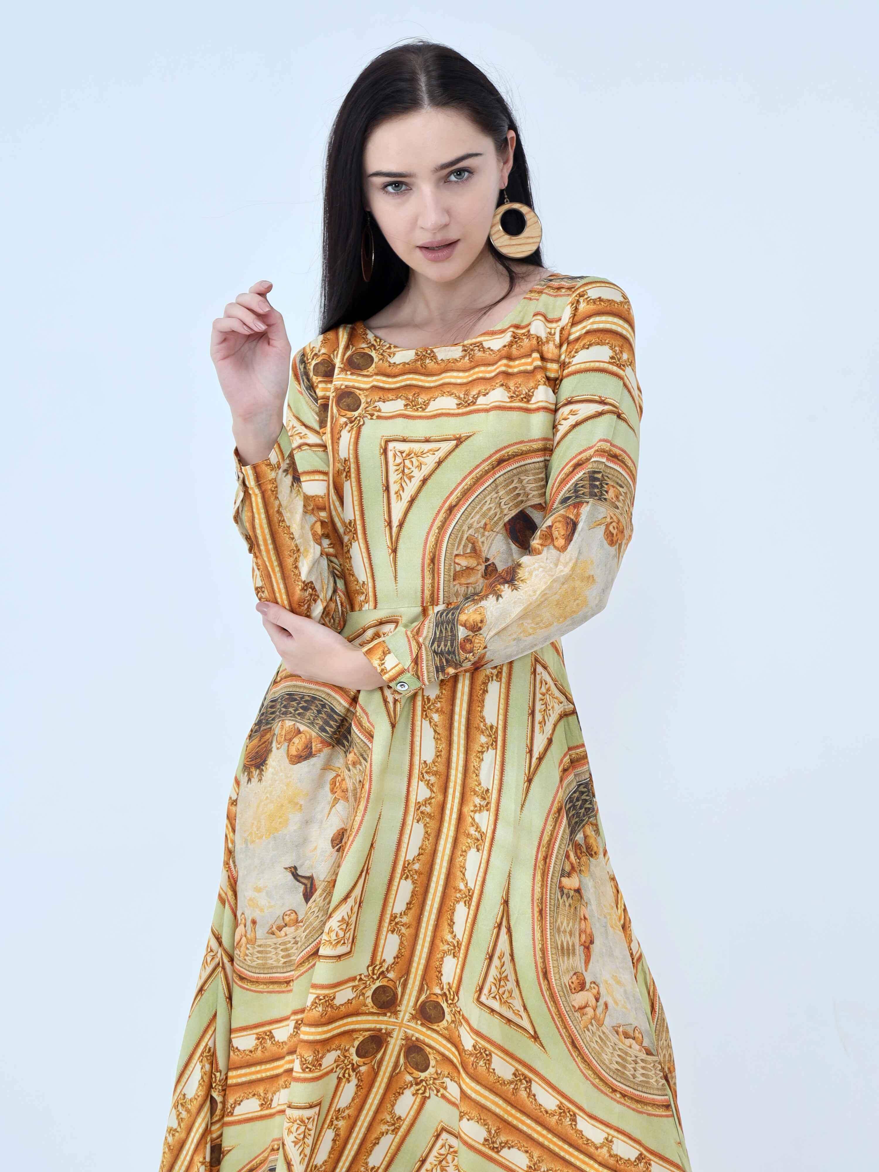 Vintage Inspired Print Maxi - Guniaa Fashions