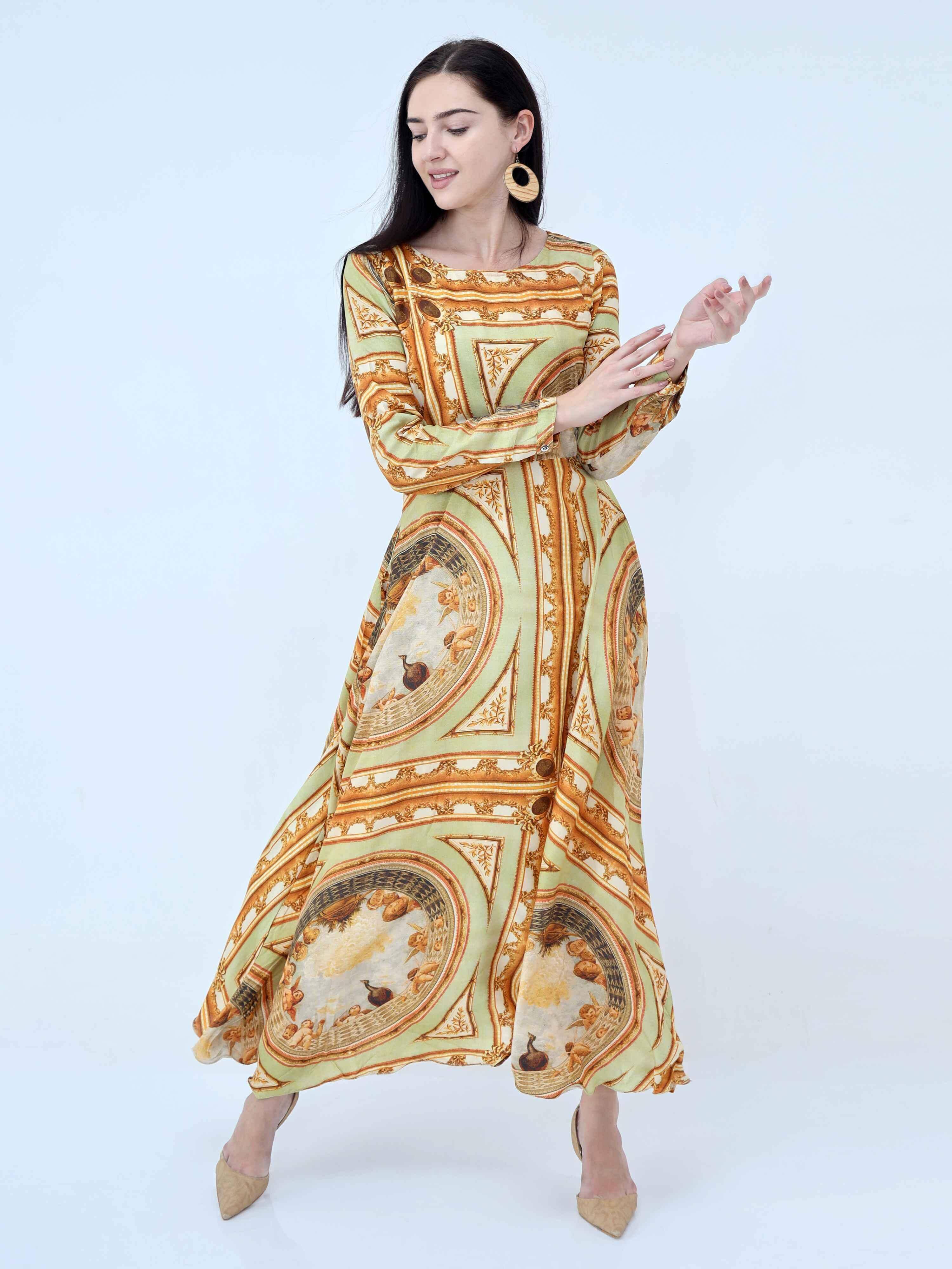 Vintage Inspired Print Maxi - Guniaa Fashions