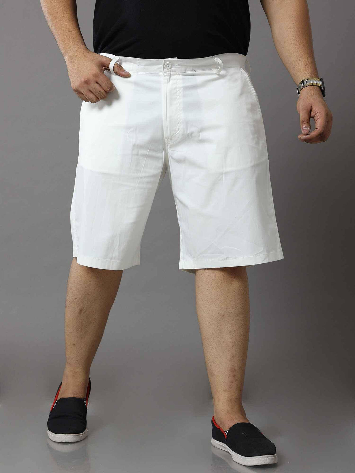 White Shorts Men's Plus Size - Guniaa Fashions
