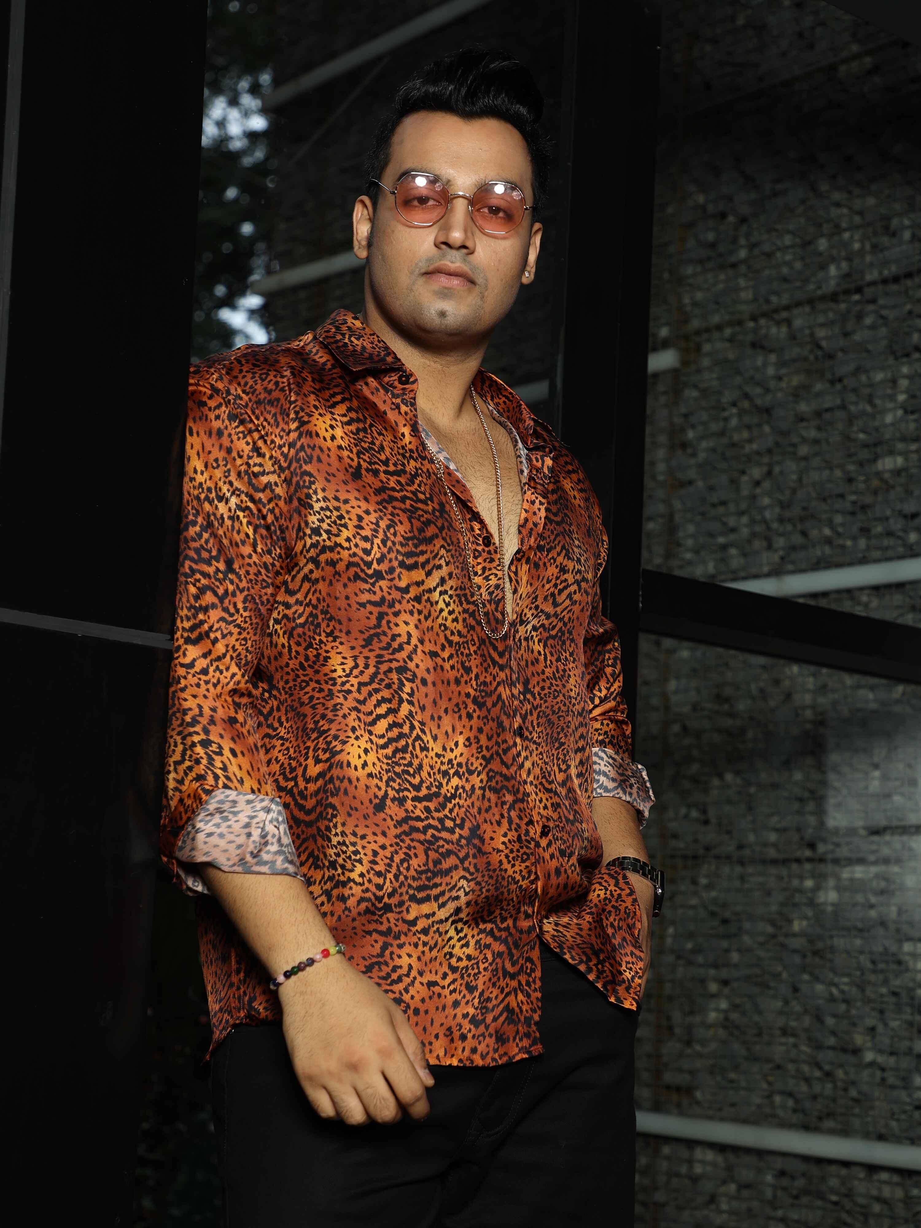 Wild Hunter Printed Silk Full Shirt Men's Plus Size - Guniaa Fashions